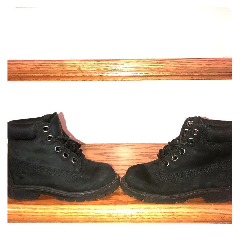 Black Timberland toddler baby size 7c worn twice